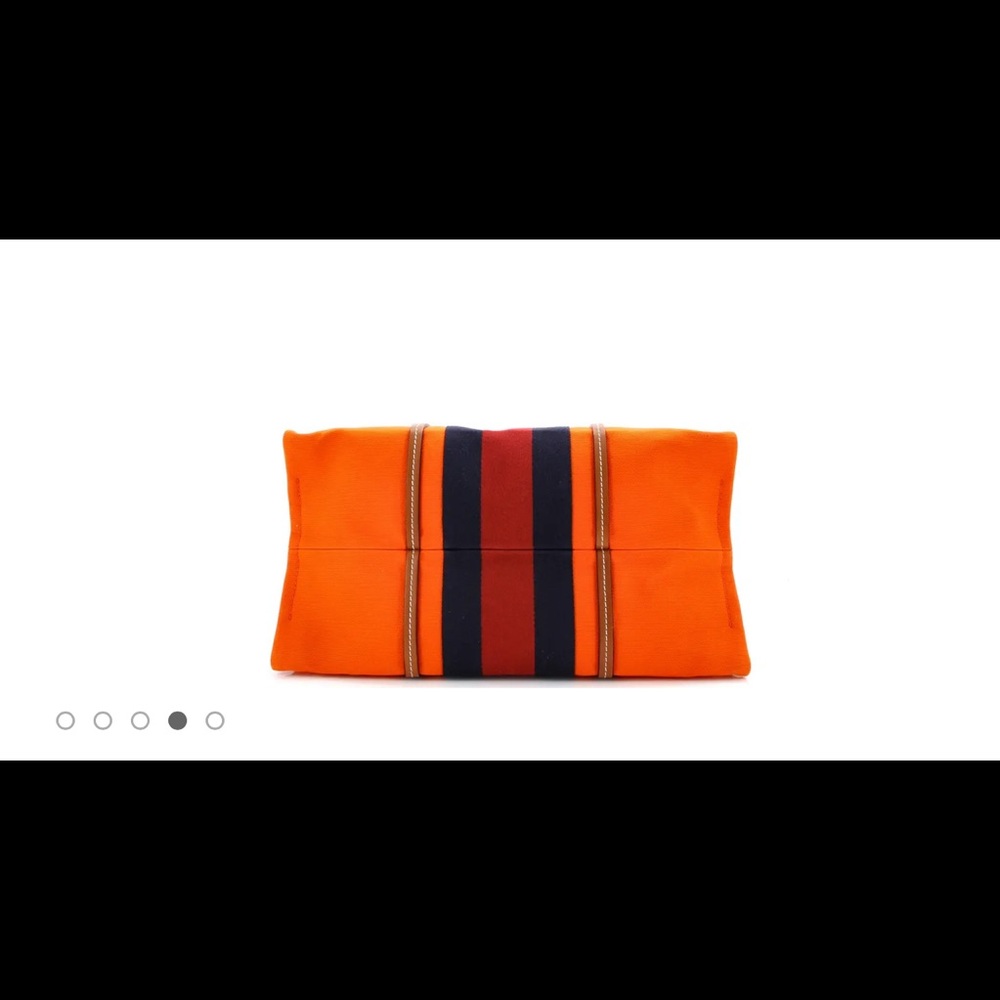 Gorgeous Orange Tote with stripe - Picture 2 of 7
